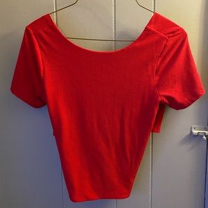 Red Crop top